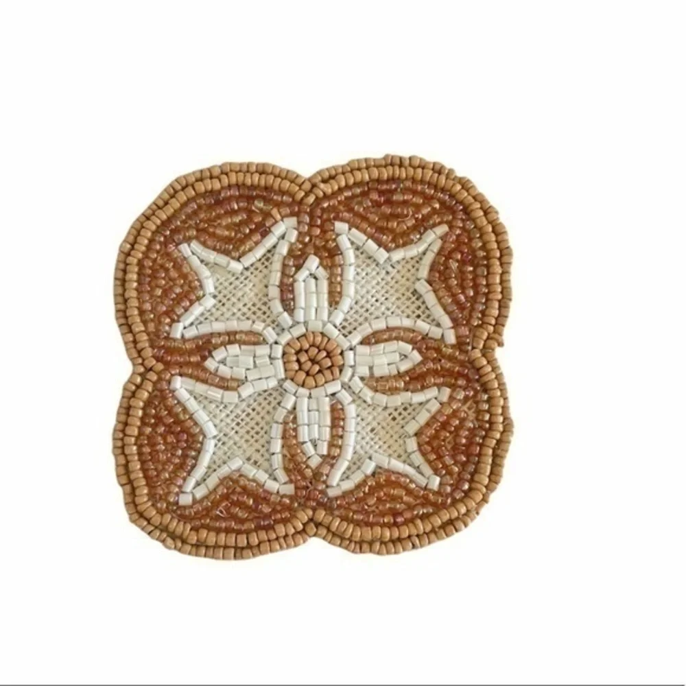 Beaded Everyday Jute Coaster Set of 4 Stocking Stuffer